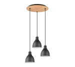 HENLEY Czarny mat 3xE27 Lampa wisząca