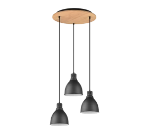 HENLEY Czarny mat 3xE27 Lampa wisząca