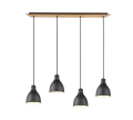 Lampa wisząca HENLEY Czarny mat 4xE27 Trio 310700432 | 4017807502848 noxbox lampynox www.lampynox.pl
