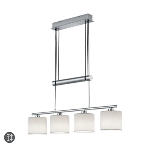 Lampa wisząca GARDA Biała 4 x E14 Regulowana wysokość Trio 305400401 | 4017807336948 noxbox lampynox www.lampynox.pl