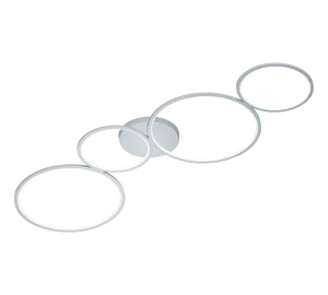 RONDO Srebrny LED Ściemnialny 37W 3000K Lampa sufitowa