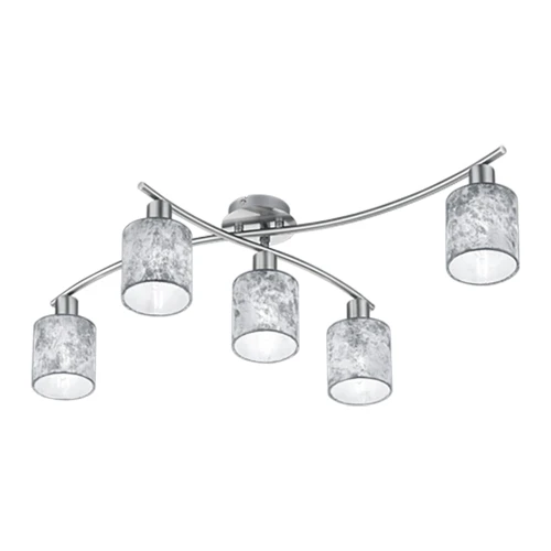 Lampa sufitowa GARDA Srebrna 5 x E14 Trio 605400589 | 4017807349245 noxbox lampynox www.lampynox.pl