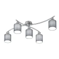 Lampa sufitowa GARDA  Szara 5 x E14 Trio 605400511 | 4017807349221  noxbox lampynox www.lampynox.pl