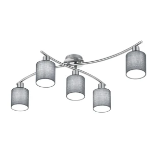 GARDA Szara Lampa sufitowa 5 x E14 