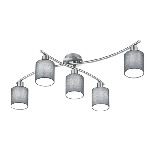 Lampa sufitowa GARDA  Szara 5 x E14 Trio 605400511 | 4017807349221  noxbox lampynox www.lampynox.pl