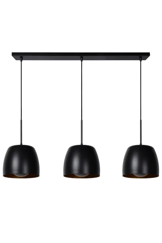 Lampa wisząca NOLAN Czarny 3xE27 Lucide 30488/03/30 | 5411212302892 noxbox lampynox www.lampynox.pl