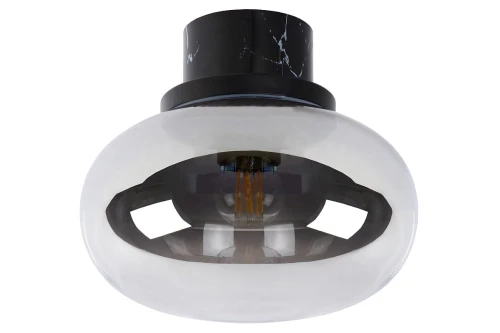 Łazienkowa lampa sufitowa LORENA Czarny | Szary przydymiony śr.23cm. IP44 E27 Lucide 03140/23/65 | 5411212031624 noxbox lampynox www.lampynox.pl