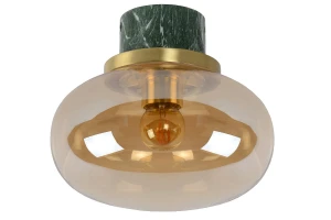 LORENA Zielony | Bursztynowy śr.23cm. IP44 E27 Łazienkowa lampa sufitowa (dostępna 2 szt. Wysyłka 24 h )