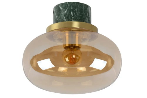 Łazienkowa lampa sufitowa LORENA Zielony | Bursztynowy śr.23cm. IP44 E27 Lucide 03140/23/62 | 5411212031617 noxbox lampynox www.lampynox.pl