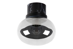 LORENA Czarny | Szary przydymiony śr.18cm. IP44 E27 Łazienkowa lampa sufitowa
