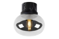 Łazienkowa lampa sufitowa LORENA Czarny | Szary przydymiony śr.18cm. IP44 E27 Lucide 03140/18/65 | 5411212031594 noxbox lampynox www.lampynox.pl