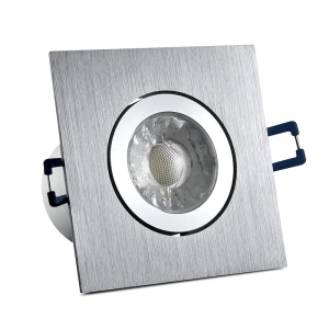 Oprawa podtynkowa LED POLUX STAR OLAL 5,5W kwadrat srebrna szczotkowana 3000K