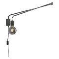 Kinkiet ścienny LINE Czarny Mat z ruchomym ramieniem włącznik na kablu Trio 200200132  | 4017807463019 noxbox lampynox www.lampynox.pl