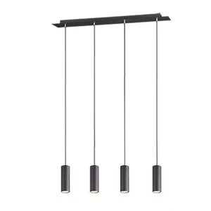 MARLEY Czarny mat 4xGU10 Lampa wisząca Trio 312400432