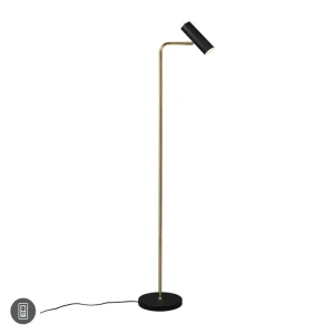 MARLEY Mosiądz mat | Czarny GU10 Regulowana lampa podłogowa stojąca Trio 412400108