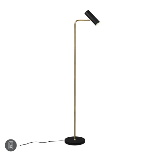 Regulowana lampa podłogowa stojąca MARLEY Mosiądz mat | Czarny GU10 Trio 412400108 | 4017807488760 noxbox lampynox www.lampynox.pl