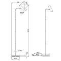 Regulowana lampa podłogowa stojąca MARLEY Mosiądz mat | Czarny GU10 Trio 412400108 | 4017807488760 noxbox lampynox www.lampynox.pl