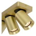 Spot NIGEL Matowe złoto | Mosiądz LED 3x5W Dim to warm CRI95 3xGU10 2200/3000K ściemnialny Lucide 09929/15/02 | 5411212092991 noxbox lampynox www.lampynox.pl