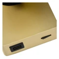 Kinkiet regulowany z ładowarką NIGEL Matowe złoto | Mosiądz LED 5W DIM Gniazdo USB GU10 3000K Lucide 09929/06/02 | 5411212092953 noxbox lampynox www.lampynox.pl