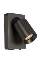 Kinkiet regulowany z ładowarką NIGEL Stal czarna LED 5W DIM Gniazdo USB GU10 3000K Lucide 09929/06/16 | 5411212092960 noxbox lampynox www.lampynox.pl
