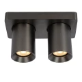 Spot NIGEL Stal czarna LED 2x5W Dim to warm CRI95 2xGU10 2200/3000K ściemnialny Lucide 09929/10/16 | 5411212092984 noxbox lampynox www.lampynox.pl