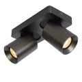 Spot NIGEL Stal czarna LED 2x5W Dim to warm CRI95 2xGU10 2200/3000K ściemnialny Lucide 09929/10/16 | 5411212092984 noxbox lampynox www.lampynox.pl