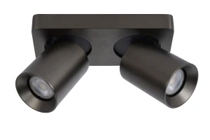 NIGEL Stal czarna LED 2x5W Dim to warm CRI95 2xGU10 2200/3000K ściemnialny Spot 