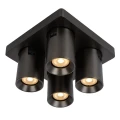 Spot NIGEL Stal czarna LED 4x5W Dim to warm CRI95 4xGU10 2200/3000K ściemnialny Lucide 09929/20/16 | 5411212093028 noxbox lampynox www.lampynox.pl