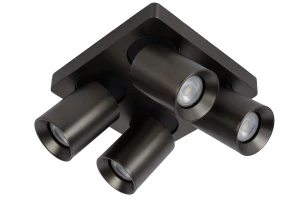 NIGEL Stal czarna LED 4x5W Dim to warm CRI95 4xGU10 2200/3000K ściemnialny Spot
