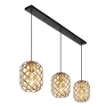Lampa wisząca potrójna WOLFRAM Matowe złoto | Mosiądz 3xE27 Lucide 21417/03/02 | 5411212211453 noxbox lampynox www.lampynox.pl