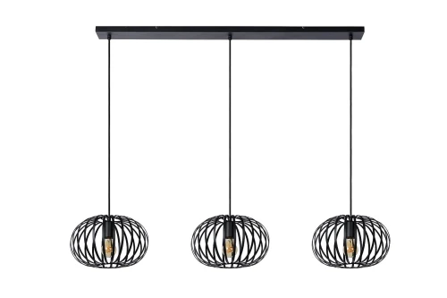 Potrójna lampa wisząca MANUELA Czarna 3xE27 Lucide 78474/03/30 | 5411212782878 noxbox lampynox www.lampynox.pl