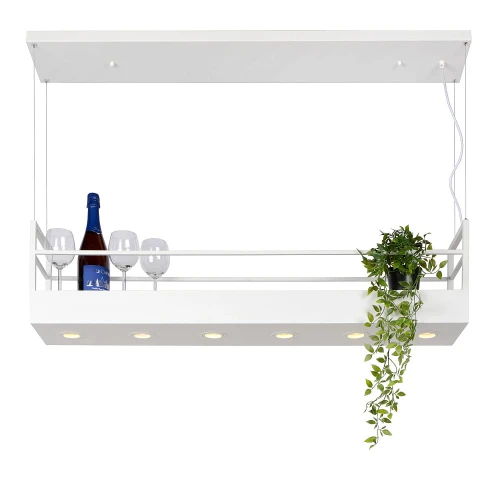 Lampa wisząca z półką MIRAVELLE Biała 6xGU10 Lucide 21427/06/31 | 5411212211446 noxbox lampynox www.lampynox.pl