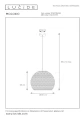 Lampa wisząca MOLOKO Żółta ochra Ø 65cm E27 Lucide 03437/60/44 | 5411212031501 noxbox lampynox www.lampynox.pl