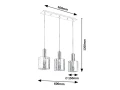 Lampa wisząca Donati Chrom | Szary przydymiony 3xE27 Rabalux 5250 | 5998250352503 noxbox lampynox www.lampynox.pl