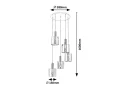 Lampa wisząca Donati Chrom | Szary przydymiony Ø 42cm 5xE27 Rabalux 5251 | 5998250352510 noxbox lampynox www.lampynox.pl