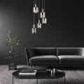 Lampa wisząca Donati Chrom | Szary przydymiony Ø 42cm 5xE27 Rabalux 5251 | 5998250352510 noxbox lampynox www.lampynox.pl