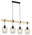 Lampa wisząca poczwórna Fabian czarny mat | Brąz 4xE27 Rabalux 5247 | 5998250352473 noxbox lampynox www.lampynox.pl