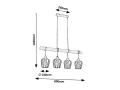 Lampa wisząca poczwórna Fabian czarny mat | Brąz 4xE27 Rabalux 5247 | 5998250352473 noxbox lampynox www.lampynox.pl
