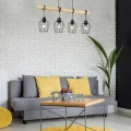 Lampa wisząca poczwórna Fabian czarny mat | Brąz 4xE27 Rabalux 5247 | 5998250352473 noxbox lampynox www.lampynox.pl