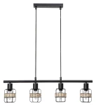 Indiana czarny | brąz 4xE14 Poczwórna lampa wisząca