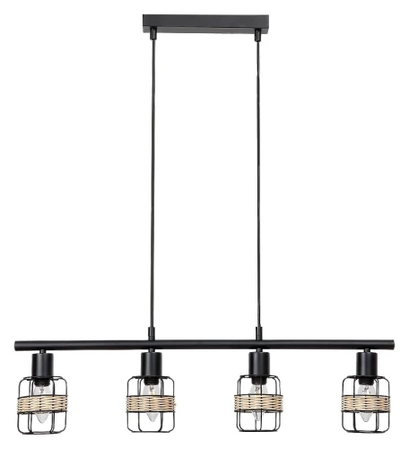 Poczwórna lampa wisząca Indiana czarny | brąz 4xE14 Rabalux 5284 | 5998250352848 noxbox lampynox www.lampynox.pl