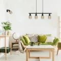 Poczwórna lampa wisząca Indiana czarny | brąz 4xE14 Rabalux 5284 | 5998250352848 noxbox lampynox www.lampynox.pl