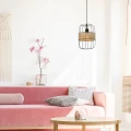 Lampa wisząca Indiana czarny | brąz Ø 22cm E27 Rabalux 5283 | 5998250352831 noxbox lampynox www.lampynox.pl