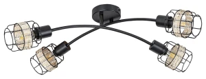 Indiana czarny | brąz 4xE14 Lampa sufitowa