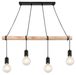 Pablo czarny | brąz 4xE27 Lampa wisząca