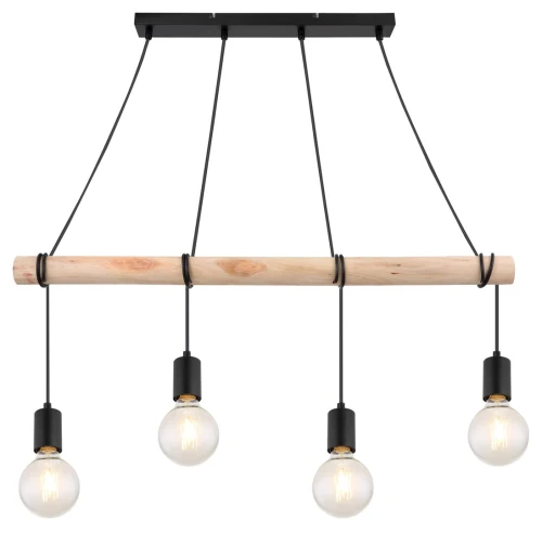 Lampa wisząca Pablo czarny | brąz 4xE27 Rabalux 3980 | 5998250339801 noxbox lampynox www.lampynox.pl