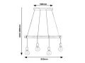 Lampa wisząca Pablo czarny | brąz 4xE27 Rabalux 3980 | 5998250339801 noxbox lampynox www.lampynox.pl