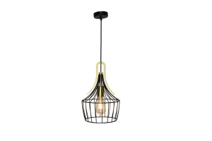 Parov czarny mat | złoty E27 Lampa wisząca