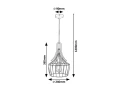 Lampa wisząca Parov czarny mat | złoty E27 Rabalux 4925 | 5998250349251 noxbox lampynox www.lampynox.pl