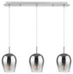 Petunia Chrom | Szkło przydymione 3xE27 Lampa wisząca